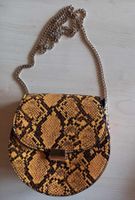 Schicke Damen Handtasche Umhängetasche Snake gelb/schwarz