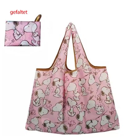 Faltbare Tasche mit Snoopy Motiv in rosa