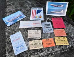 VTG Postkarten BORDKARTEN Gepäckanhänger SWISSAIR Trans-Cana