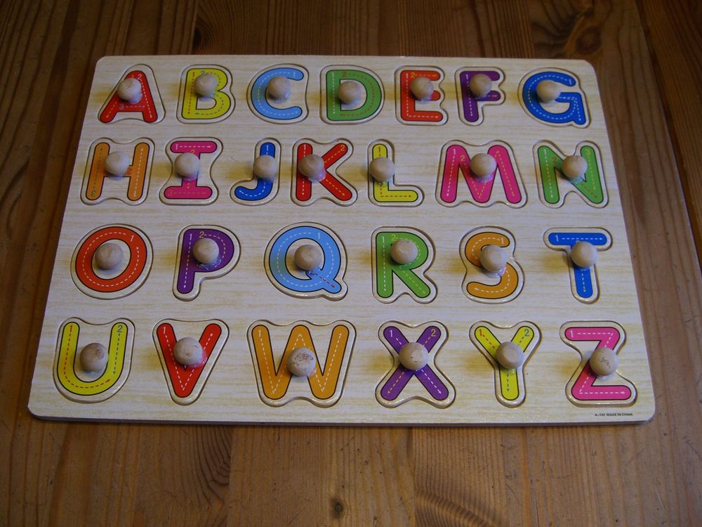 ABC Holzpuzzle Für Kinder - 26 Bunte Buchstaben Zum Lernen