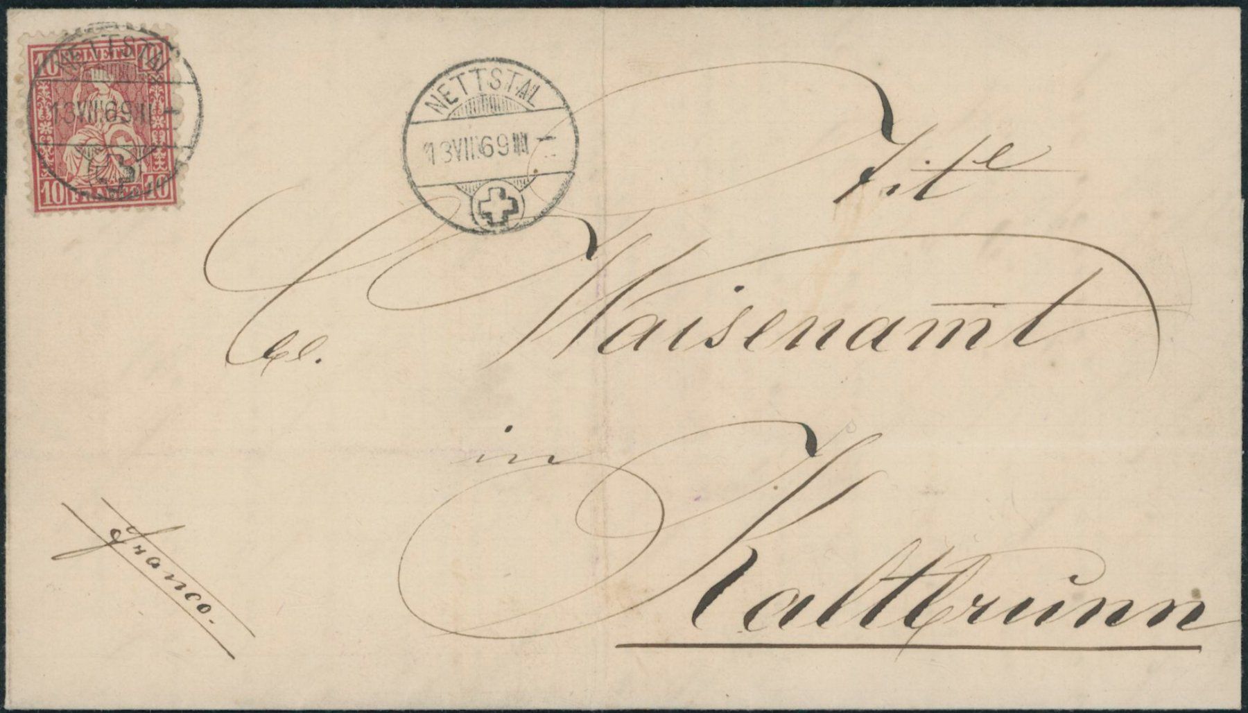 Tutti i francobolli: GL Netstal - Brief - Voll Stempel – Usato da Schindellegi venduto da leecollect