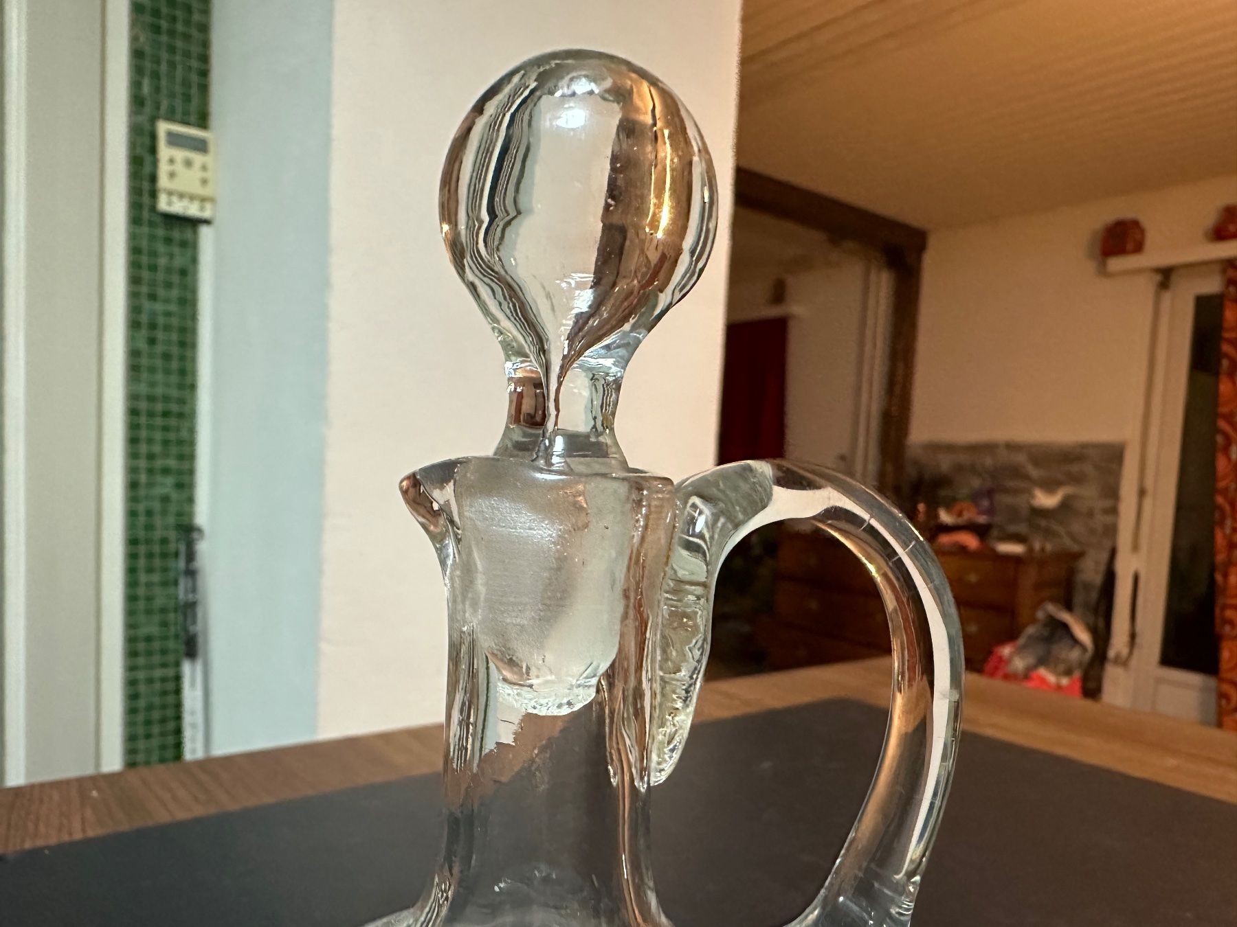 Caraffe: Flühli? Glas-Karaffe mit gerutschtem Decor – Usato da Frauenfeld venduto da aluma14 7