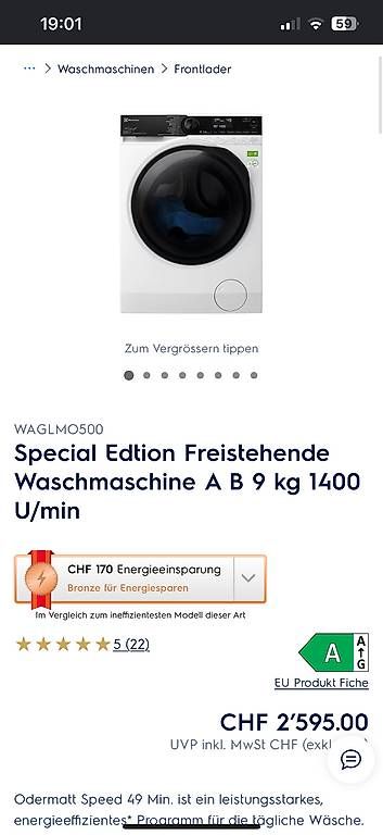 Waschmaschinen: Waschmaschine Elektrolux – Neu und originalverpackt aus Steinhuserberg von Isaegli