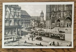 Köln, Dom, Hauptbahnhof, Strassenbahn, Okdtimer v. dem Krieg