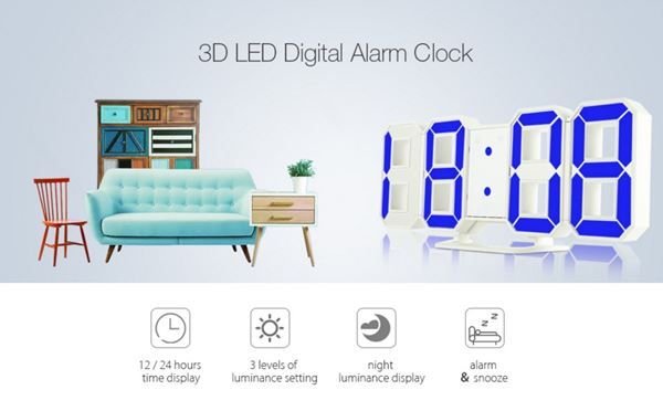 Uhren: Uhr Digital 3D Glowing Night Mode Helligkeit einstellbar – Neu und originalverpackt aus Unterägeri von RmOnline 7