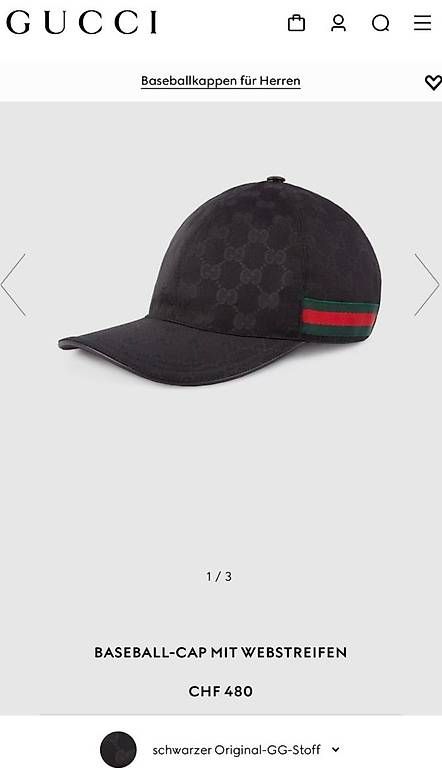 Hüte, Mützen & Caps: Gucci Baseballcap Kappe NEU – Gebraucht aus Kloten von skit87