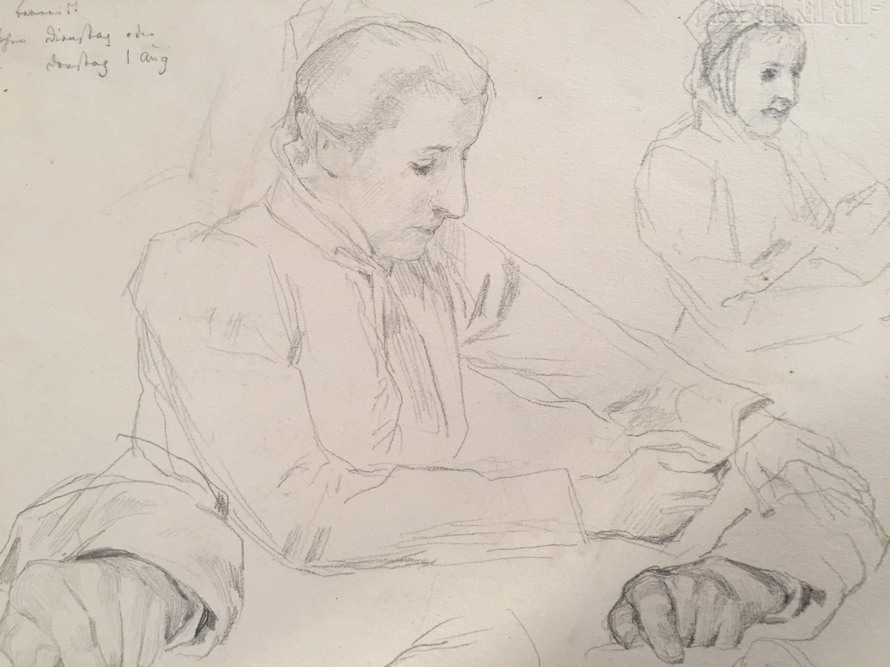 Dipinti: Albert Anker, Original Bleistiftstudie – Usato da Einsiedeln venduto da artgallery59 1
