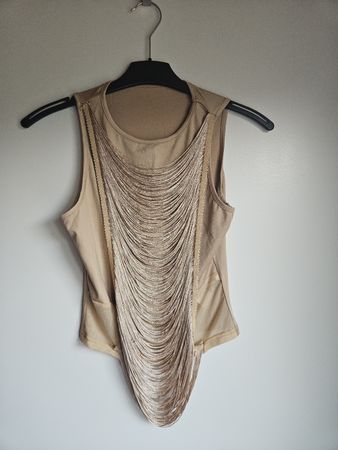 Top beige mit Fransen von Temu