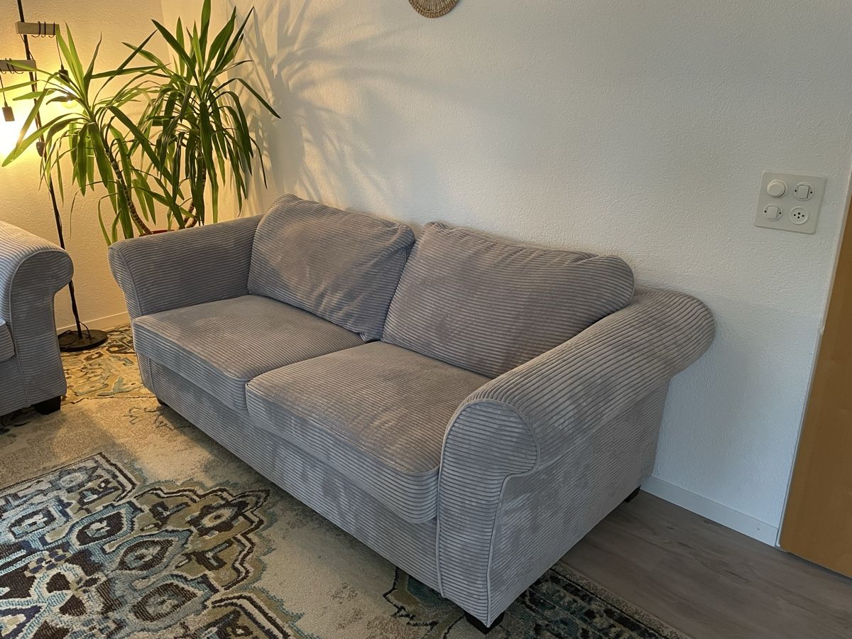 Divani: Sofa Cordstoff grau 3 Sitzer – Usato da Aarau Rohr venduto da calgary90