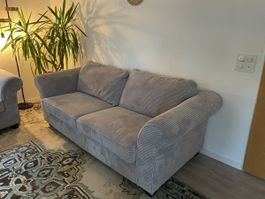 Sofa Cordstoff grau 3 Sitzer