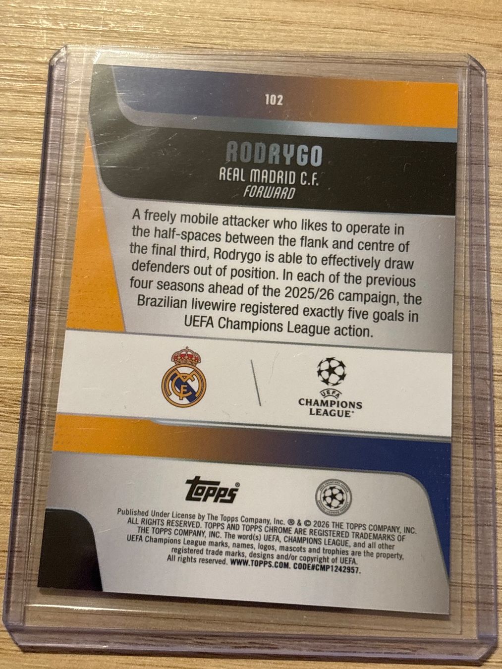 Topps Carte collezionabili: Topps Chrome UCC 25/26 Rodrygo /50 – Nuovo (secondo la descrizione) da Zürich venduto da BVBWINNER 1