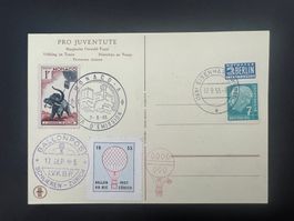 AK Ballonpost 1955 PJ Vignette D CH Monaco (G2431)