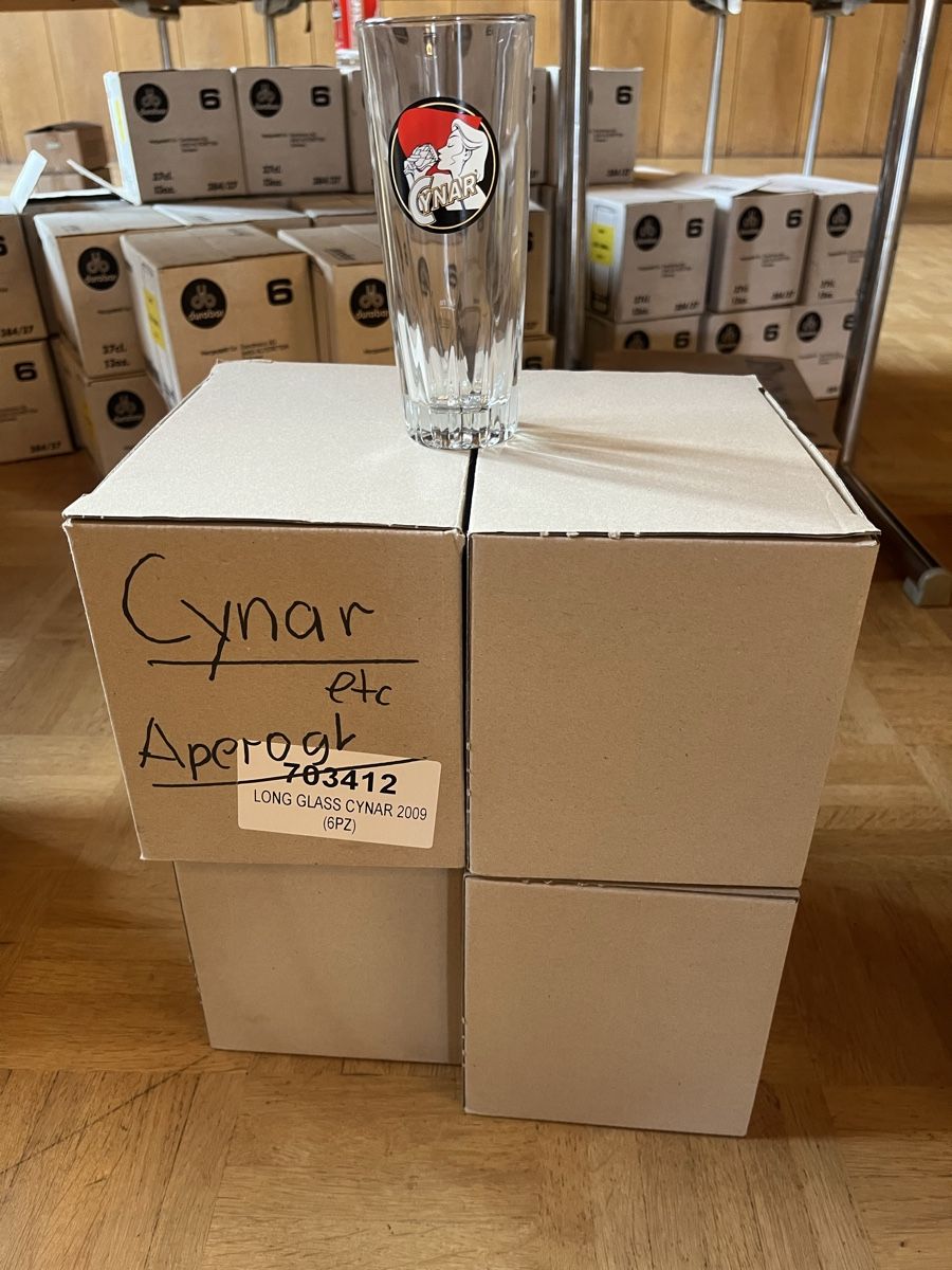 Cynar Bicchieri: Cynar Long Glass 2009 6er Pack Glas Aperitif – Nuovo e nell'imballaggio originale da Huttwil venduto da kim_f87x 1