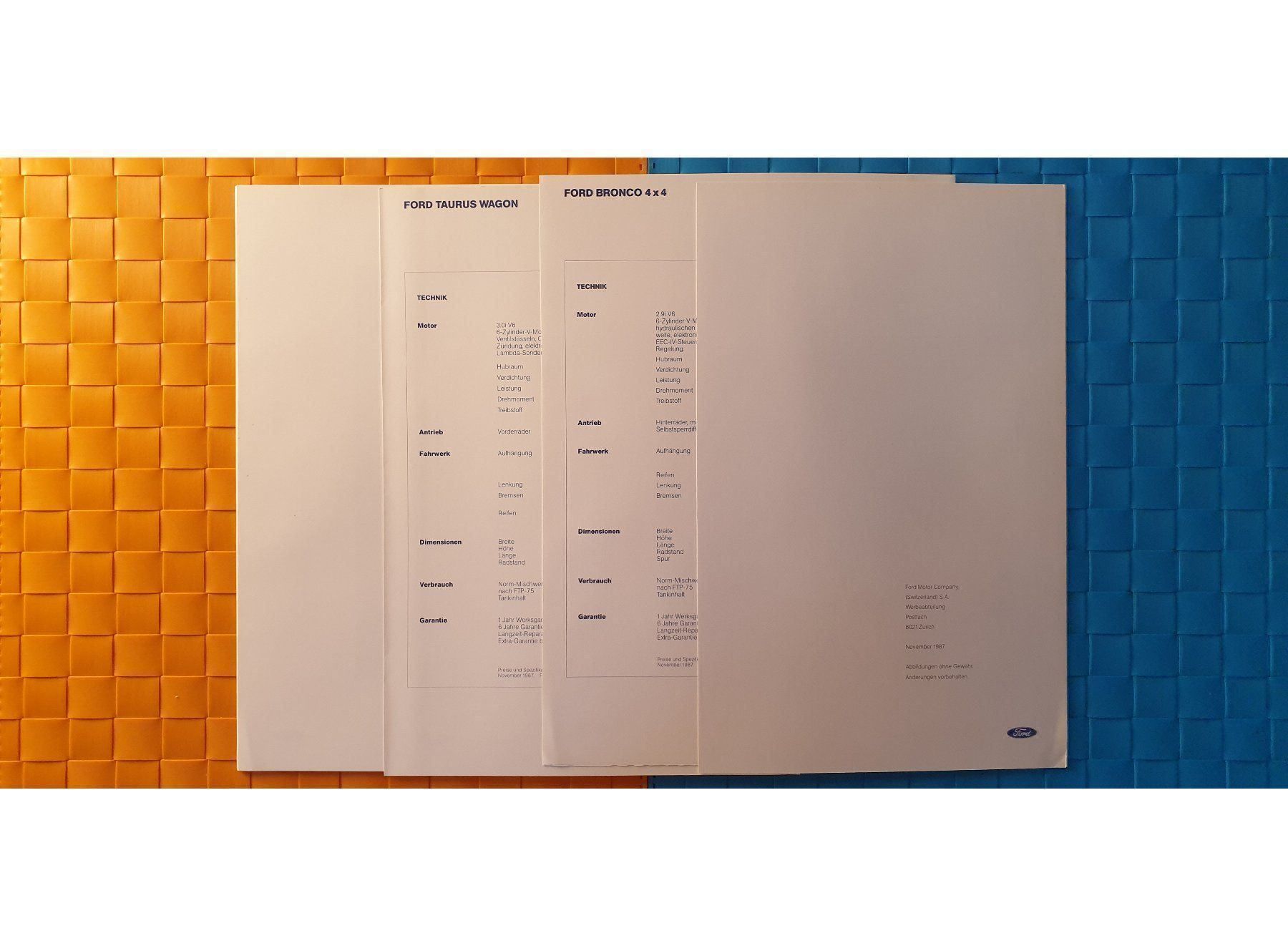 Riviste & Magazine: FORD BRONCO & FORD TAURUS CH - Prospekt / Katalog – Nuovo (secondo la descrizione) da Viganello venduto da CARLiteratur 4