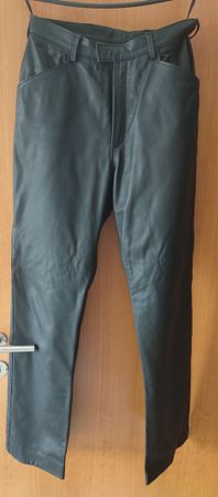 Schwarze Lederhose Gr. 42, echtes Leder