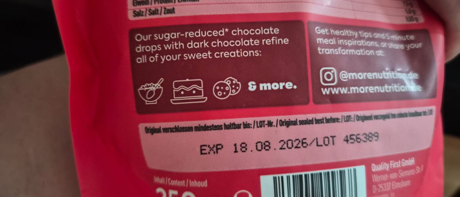 More Nutrition Lebensmittel & Spezialitäten: More Nutrition Light Choco Drops Dark. – Gebraucht aus Muhen von Serdbeeri 1