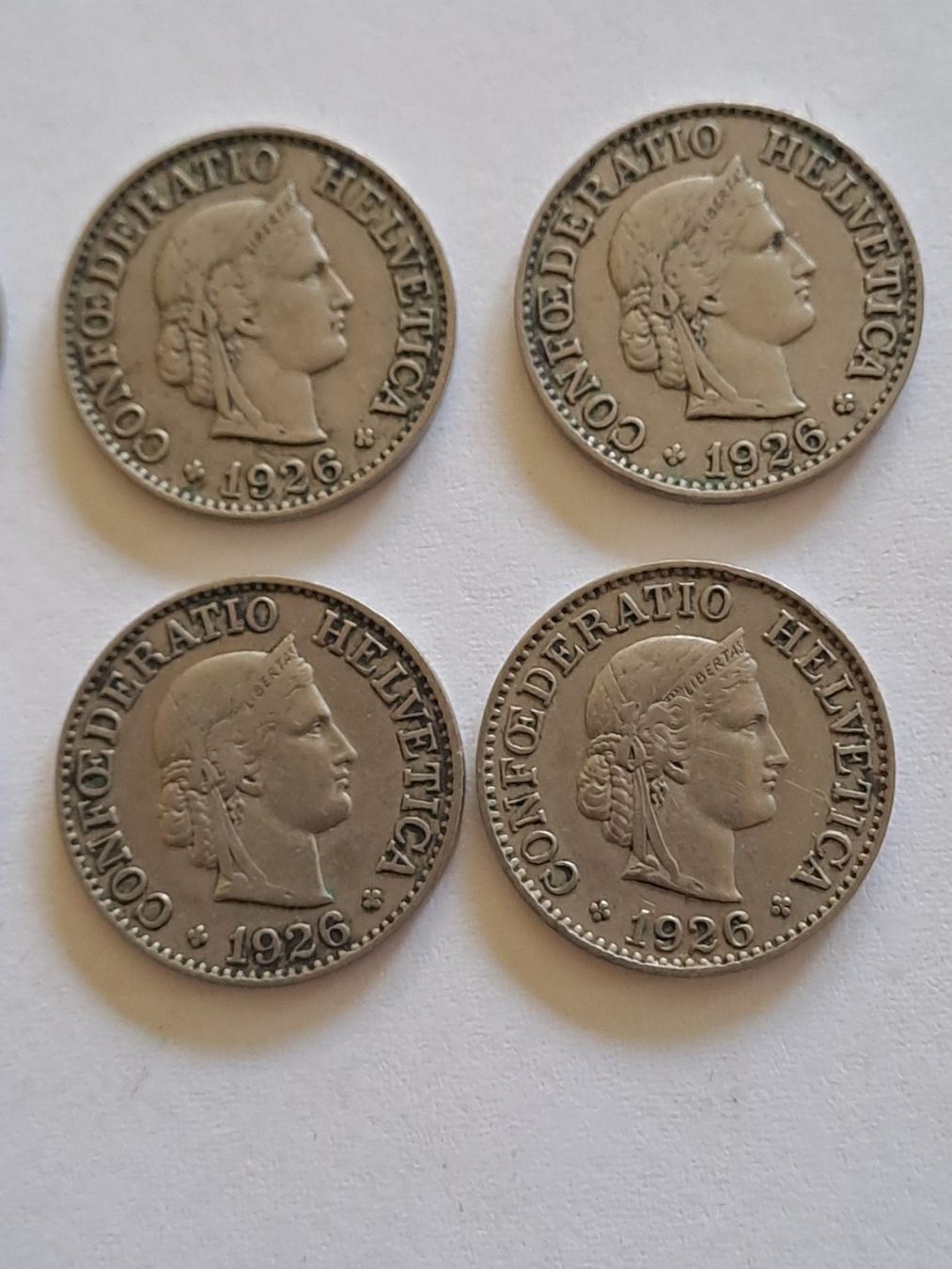 Alle Münzen: 10 Rappen 1926, 7 Stück – Gebraucht aus Bitsch von jajo79076 2