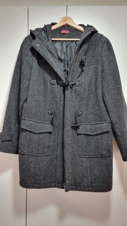 Warmer Wintermantel/Parka mit Kapuze Gr 46 Wolle Mix für Dam