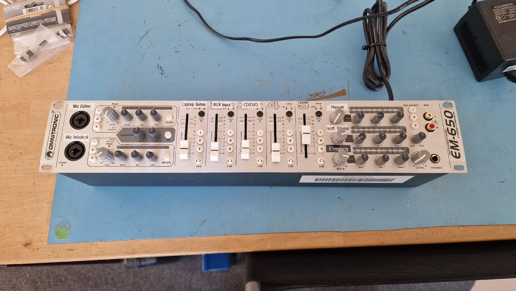 Console di mixaggio: Omnitronic EM-650 Mischpult – Usato da Rotkreuz venduto da elias2495