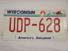 Altes US-Nummernschild Wisconsin UDP-628, Top für Sammler!