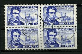 Pro Juventute Viererblock 1931 gest. (Y242)