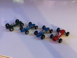 4 Formel 1 Rennautos Von Penny Ferrari/Lotus/BRM