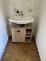 Waschbeckenunterschrank Holzoptik mit Regalfach gebraucht