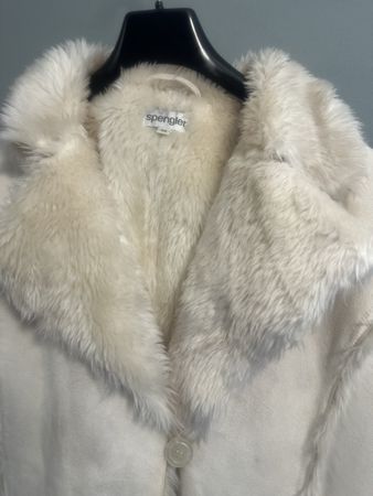 Spengler Faux Suede Shearling Coat Beige Size 42
