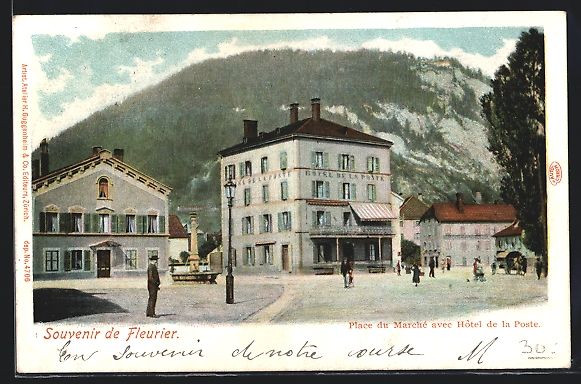 Ansichtskarten: Fleurier, Place du Marché avec Hotel de – Gebraucht aus Berlin von bartko-reher
