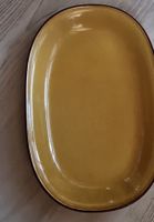 Rössler Servierplatte oval Keramik senfgelb neu 