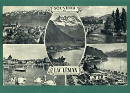 Souvenir du Lac Léman, 5 images, 1957, gelaufen