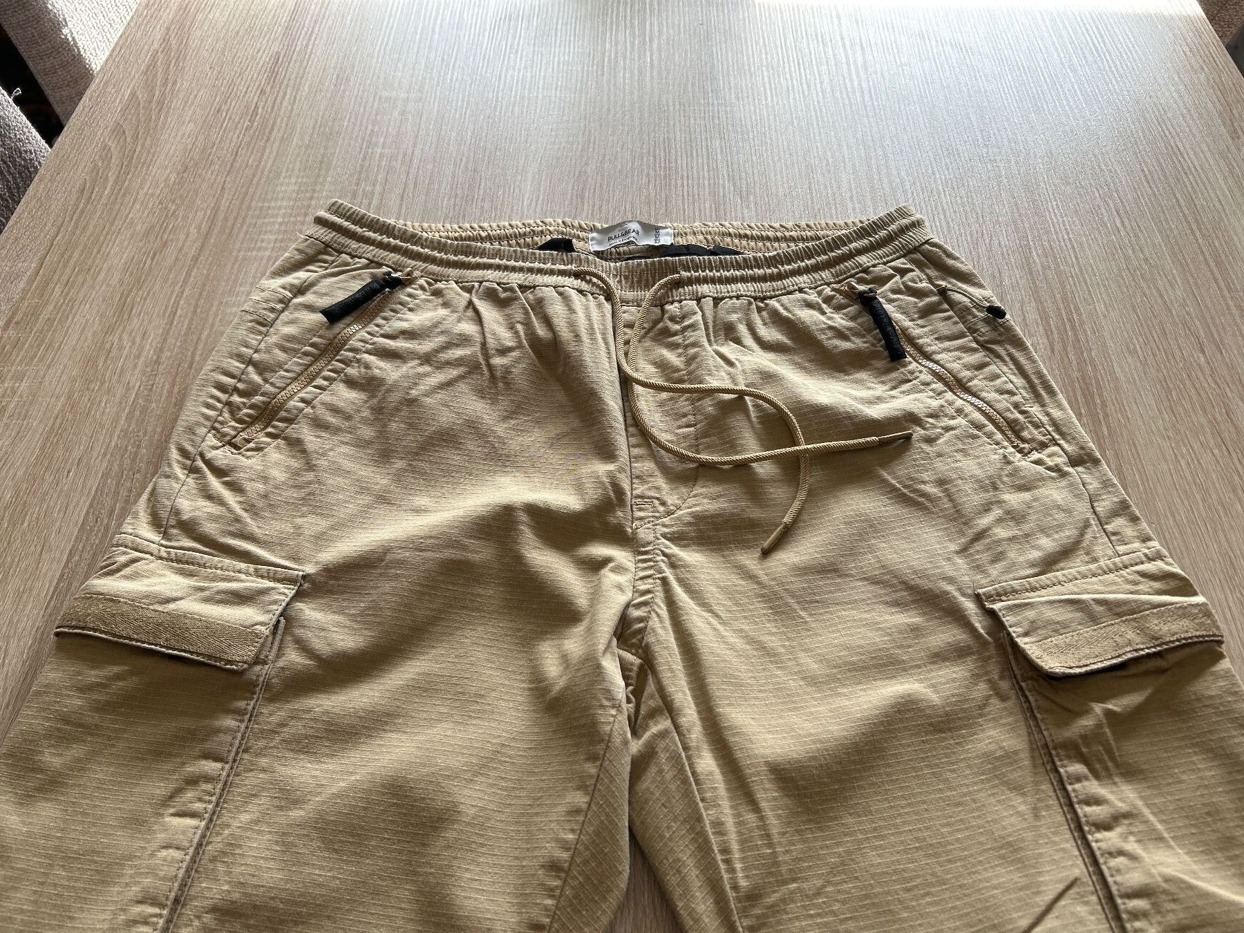 Pull&Bear Hosen: Pull&Bear Herren Cargo Hose beige elastischer Bund Gr. M – Gebraucht aus Brunnen von Nala2929 4