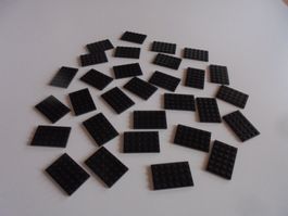 LEGO - 30 - SCHWARZE - PLÄTTLI - 6 X 4