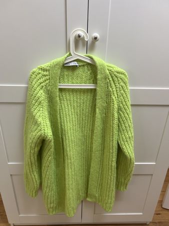 Zara Strickjacke neongelb grob gestrickt Grösse S neu