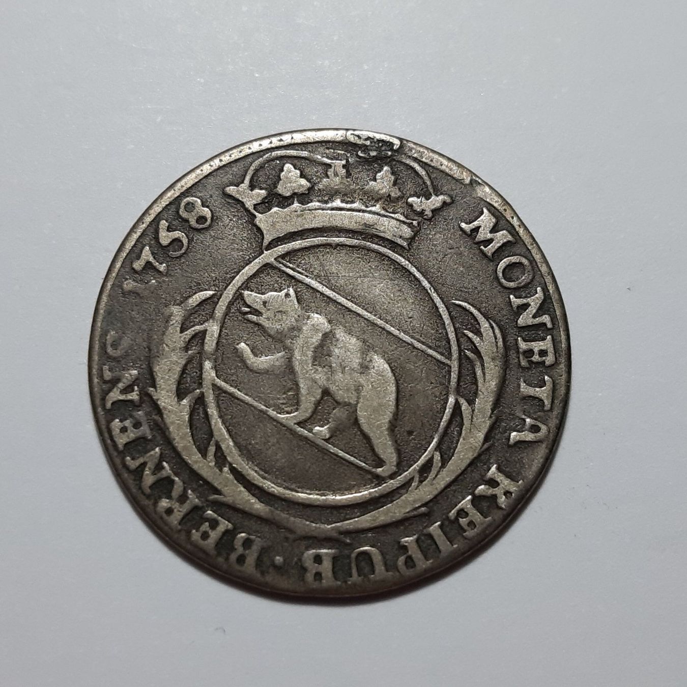 Tutti le monete: 20 Kreuzer 1758 Bern – Usato da Pfäffikon ZH venduto da Schweizer_Muenzen