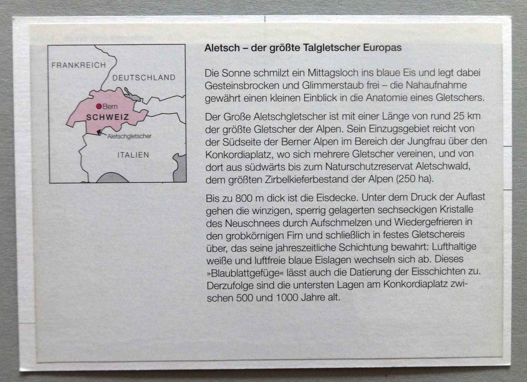 Ansichtskarten: Gletscherweg Aletsch – Gebraucht aus Fétigny von Billy2miny 1