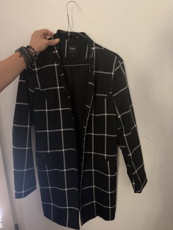 ONLY Blazer / Longblazer – Schwarz kariert – Grösse M
