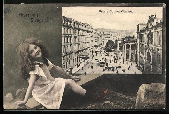 Cartoline postali: Grusskarten-AK Stuttgart, Blick in die U – Usato da Berlin venduto da bartko-reher