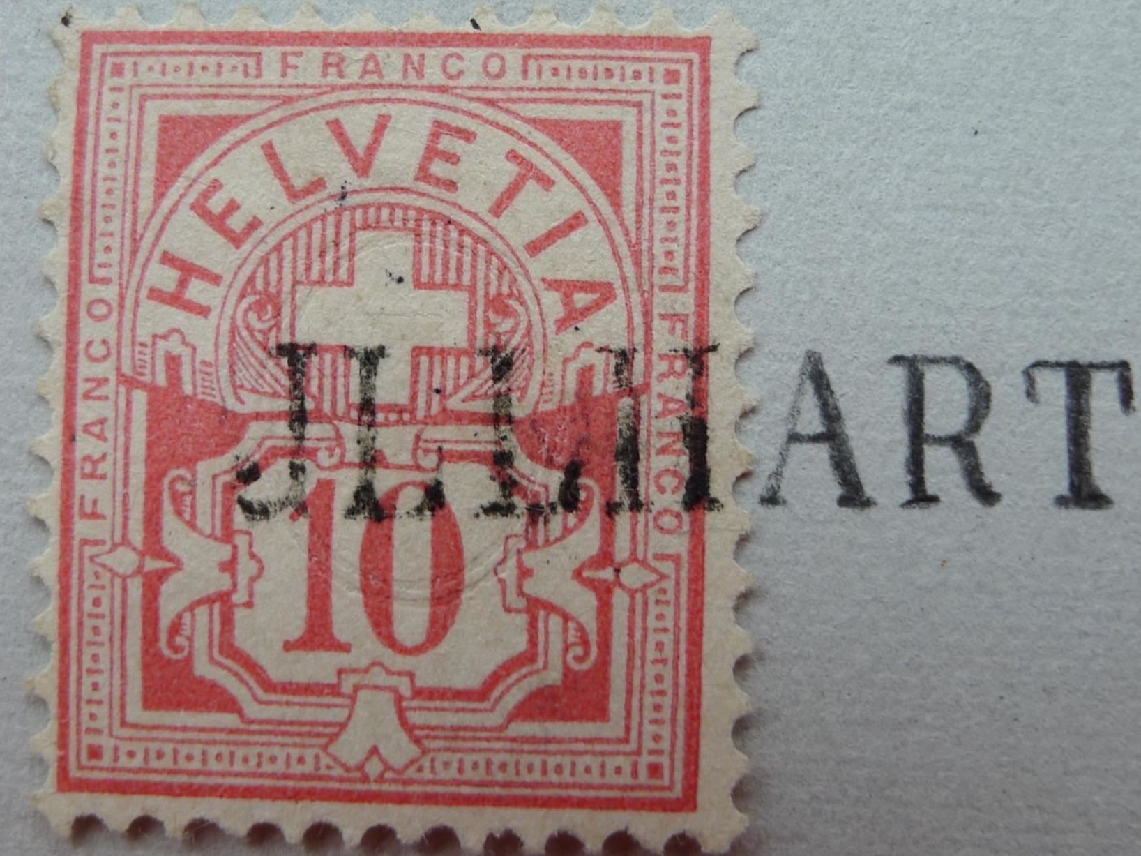 Tutti i francobolli: Ziffermuster Nr.55, Stab-Stempel: JLLHARD Provenienz Bossert – Usato da Sursee venduto da Luzernerraute 1