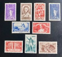 Frankreich, Wohlfahrtsmarken (1936/37), 9 Werte (*, mit Falz