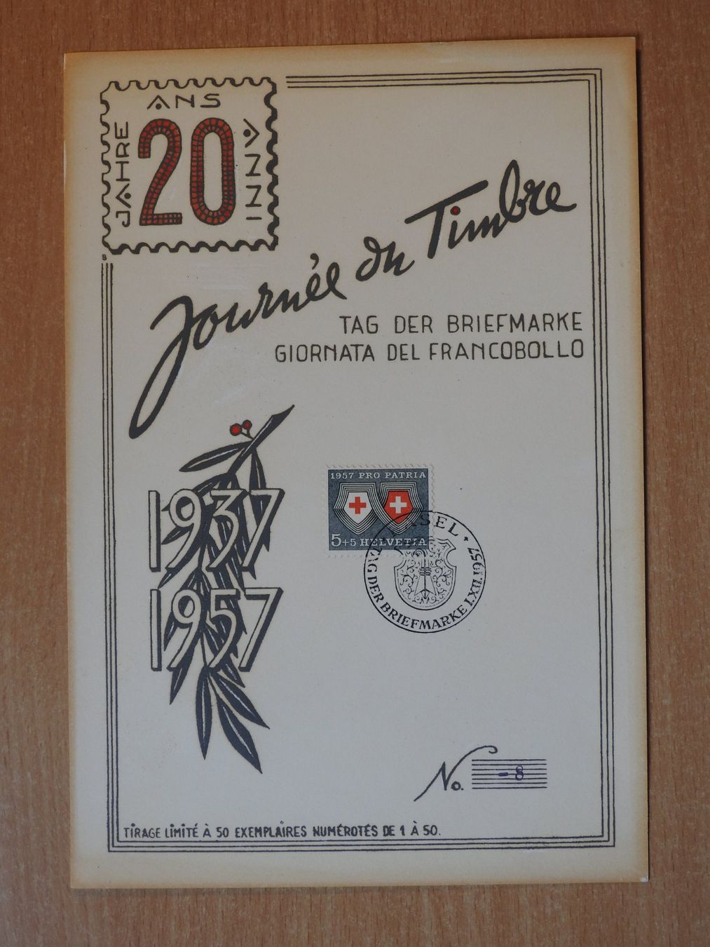 Tous les timbres: Grosse Maximum Karte PP 1957 Nummeriert mit Nr. 8 – D'occasion à Rain par Sterne13