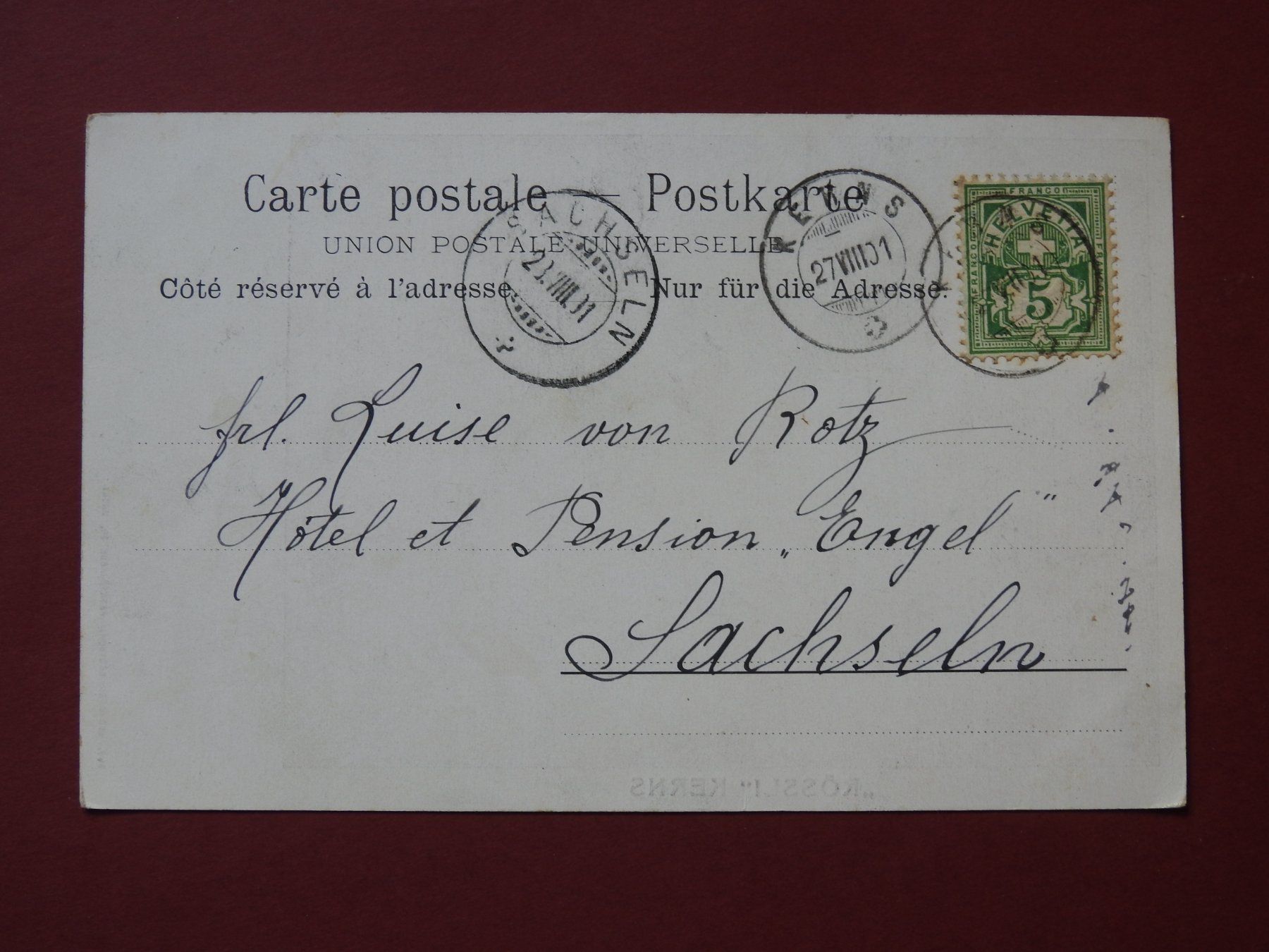 Ansichtskarten: Kerns - Gasthaus zum Rössli – Gebraucht aus Rain von 999-800-K 1