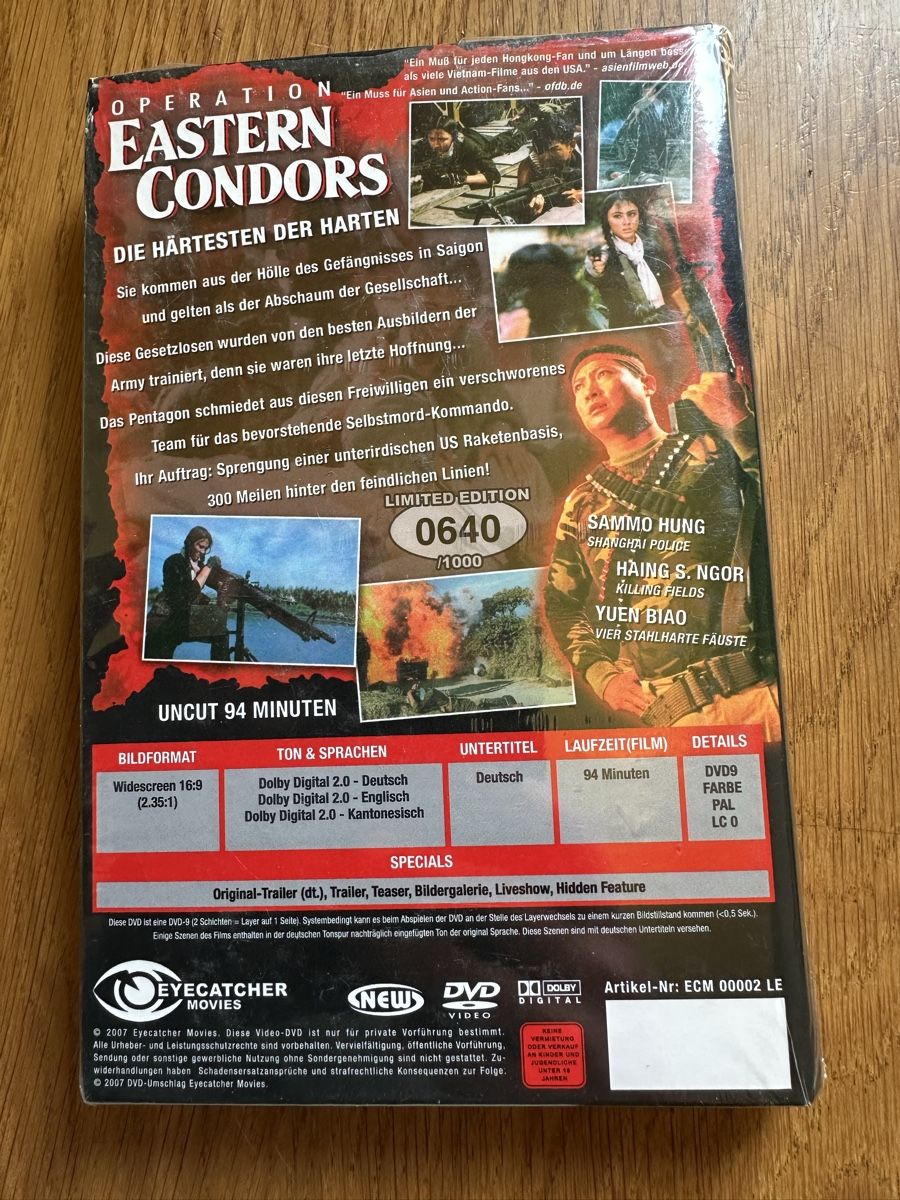 Tutti i DVDs: Operation Eastern Condors Große hartbox ovp￼ – Nuovo e nell'imballaggio originale da Benken ZH venduto da Audi-erich 1