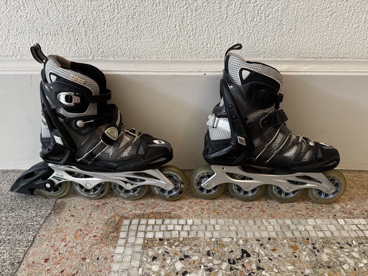 Pattini in linea & Pattini a rotelle: Inlineskates MAXDRIVE Crossfire 360 Rollerblade sg9 Größe 42 – Usato da Zürich venduto da Nobs1 1
