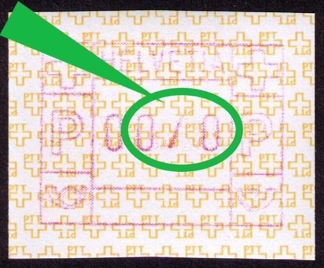 Tutti i francobolli: ATM 8A_Abart "JUSTIERFEHLER Variante 2" ->  00/0  ! ** – Nuovo (secondo la descrizione) da Marthalen venduto da Ch_quality