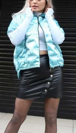 Metallic Puffer Jacke
