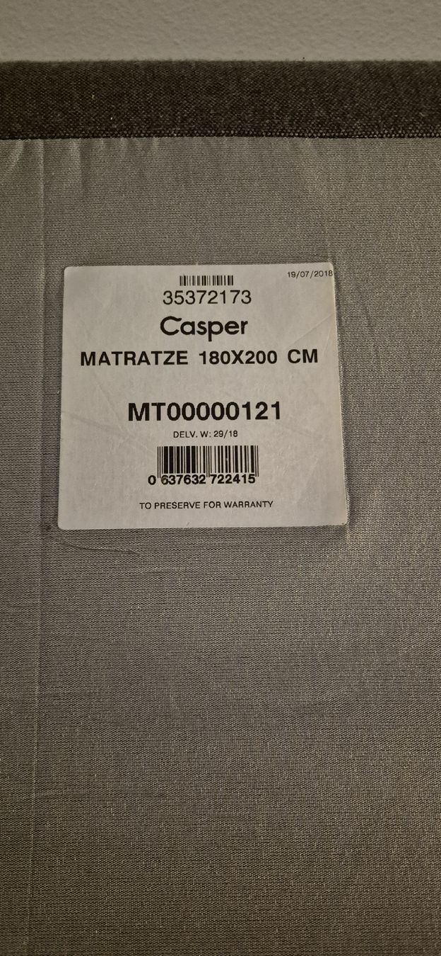 Materassi: Casper Matratze 2018, Neupreis ca. 1000CHF – Usato da Zürich venduto da olo_57vk 2