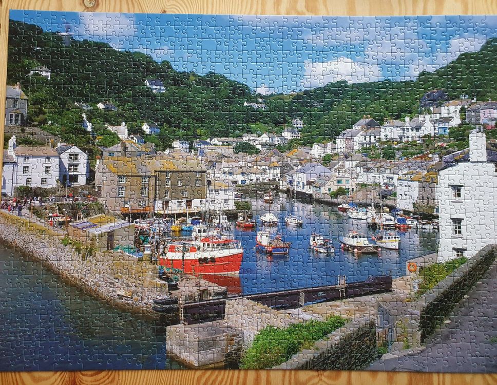 1000-Teile-Puzzle ‚Polperro‘ – Malerische Landschaft Für Erwachsene, Von Künstlern Illustriert