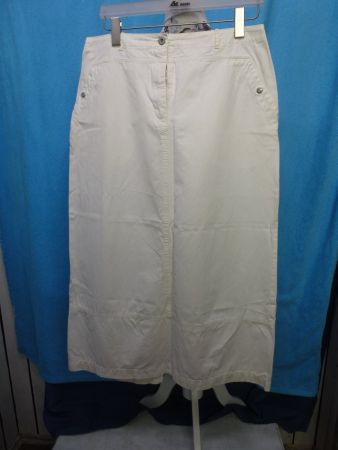 OILILY LANGER BAUMWOLL ROCK IN WEISS GR 40 HINTEN GESCHLITZT