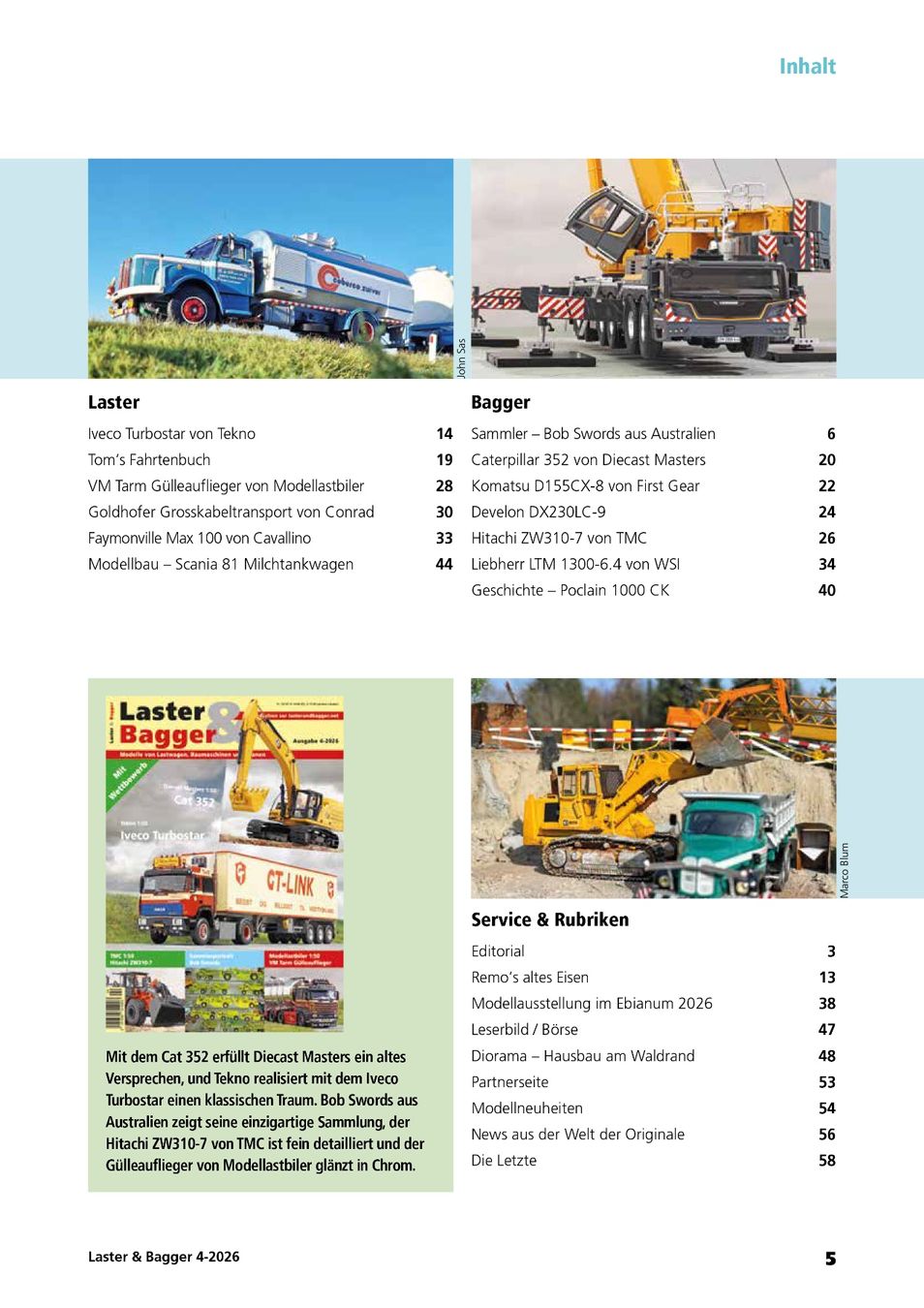 Revues & Magazines: Laster & Bagger 4-2026 – Neuf avec emballage d'origine à Urtenen-Schönbühl par BAGGERMODELLE 1